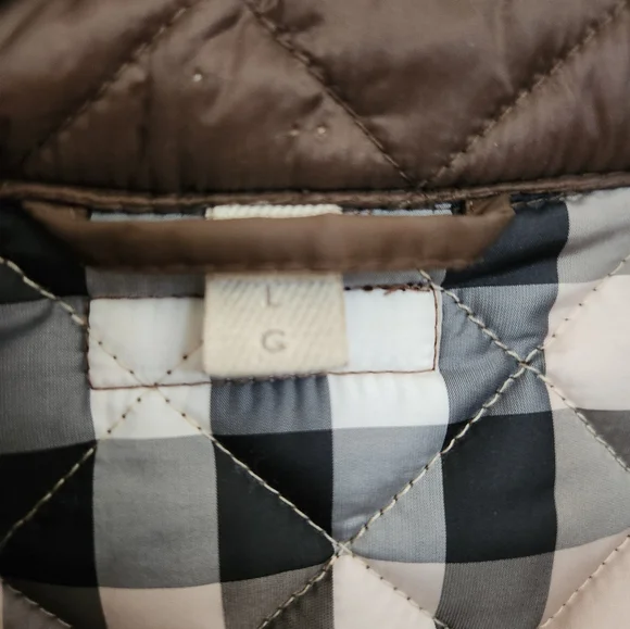 Burberry Brown Quilted Moto Jacket with classic Nova Check Lining. - Picture 7 of 7
